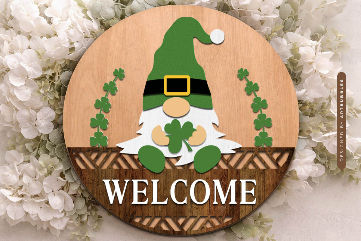 Gnome St Patrick's Day Door Hanger SVG Image 3.jpg