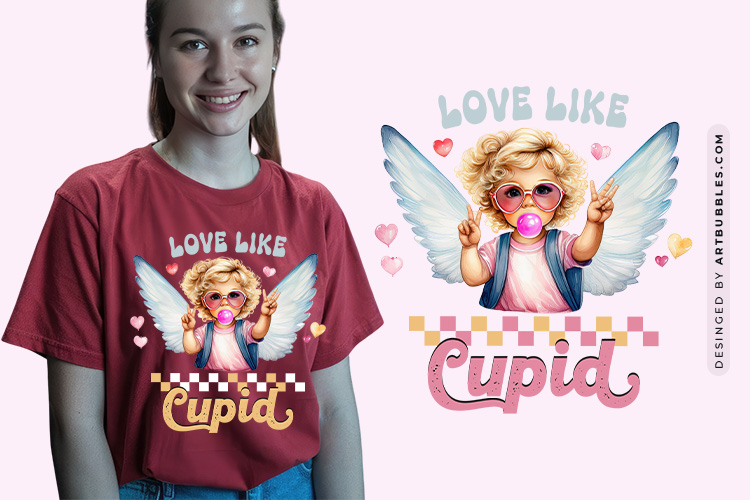 Love Like Cupid - Valentines Day Retro Sublimation
