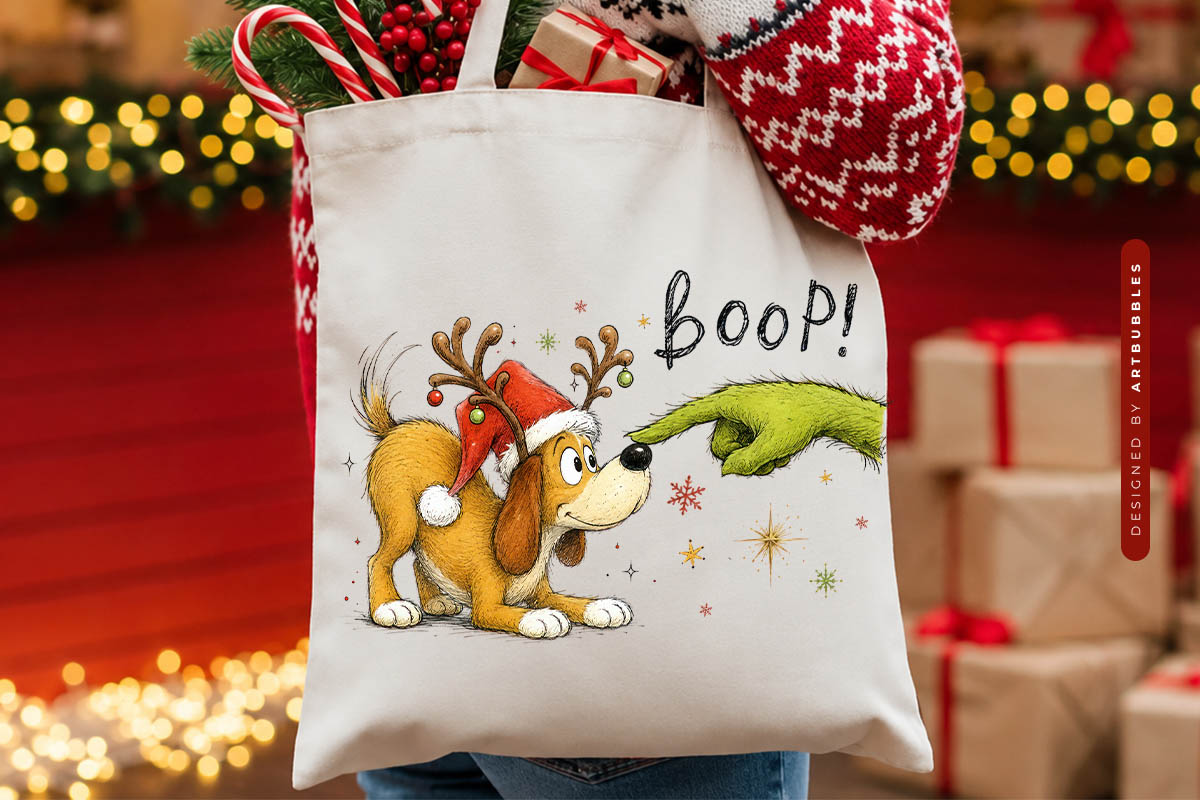 Boop Christmas Grinch Sublimation PNG Tote Mockup Image.jpg