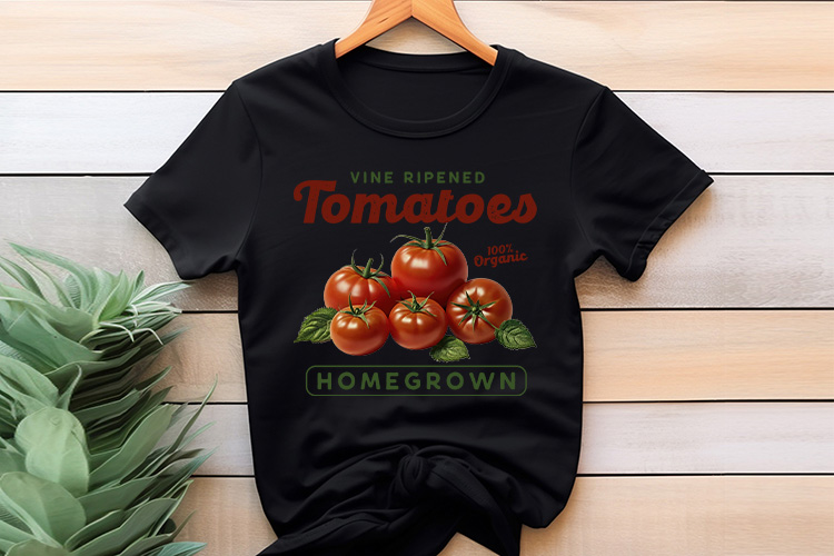 Vine Ripened Tomatoes - Vintage Fruit PNG Sublimation T Shirt Mockup Image 2.jpg