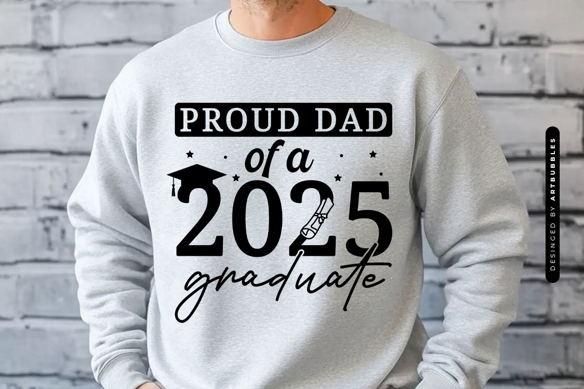 Proud Dad Of A 2025 Graduate SVG Cutting File Tshirt Mockup Image.jpg