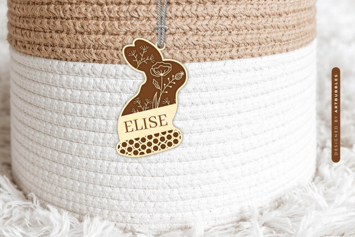 Floral Easter Bunny Gift Tag SVG Image 2.jpg