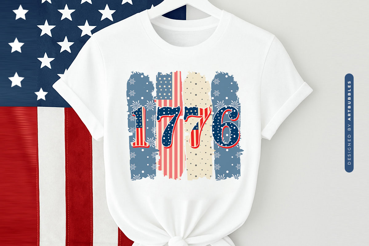 1776 - Fourth of July Sublimation PNG Tshirt Mockup Image.jpg