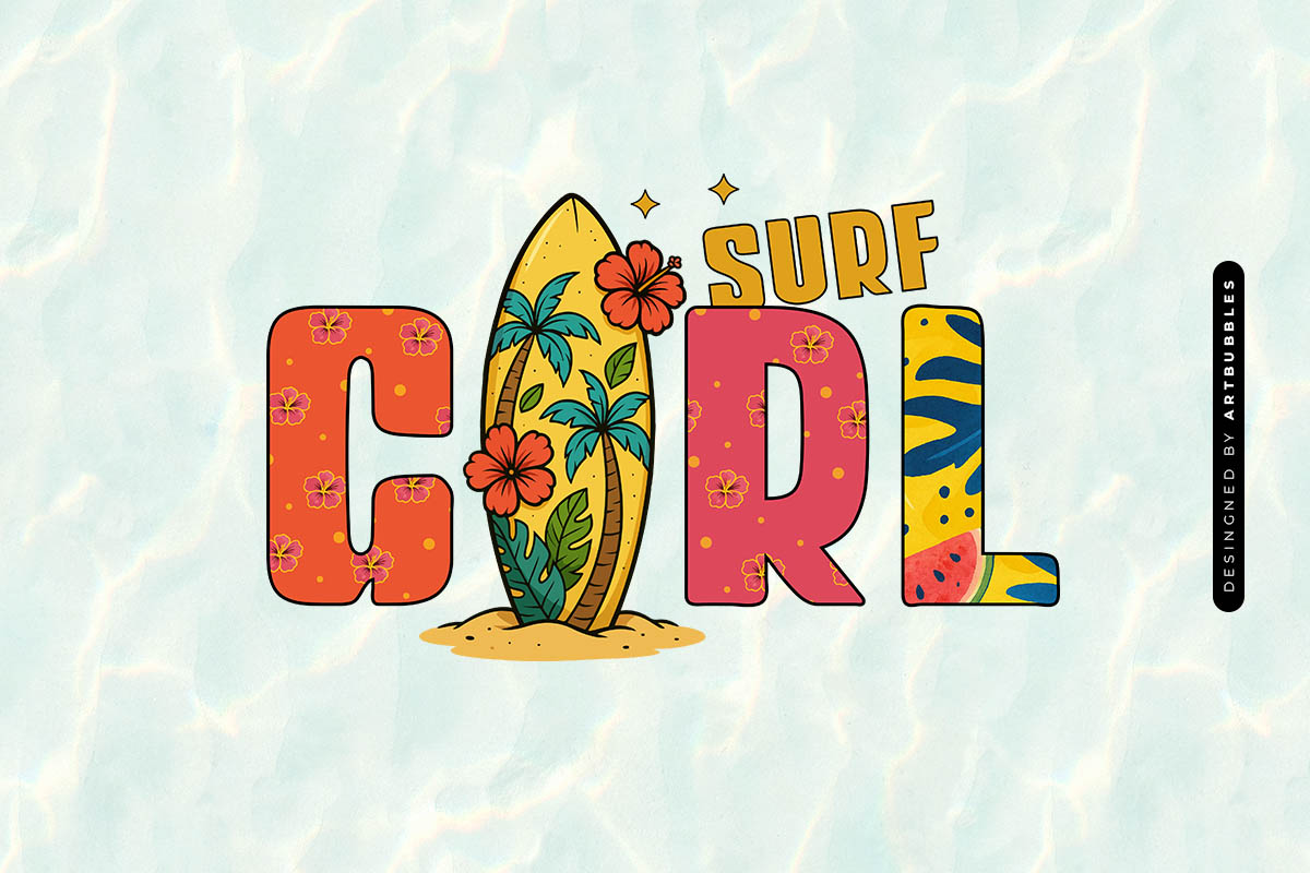 Surf Girl - Summer Sublimation Shirt Design Image.jpg