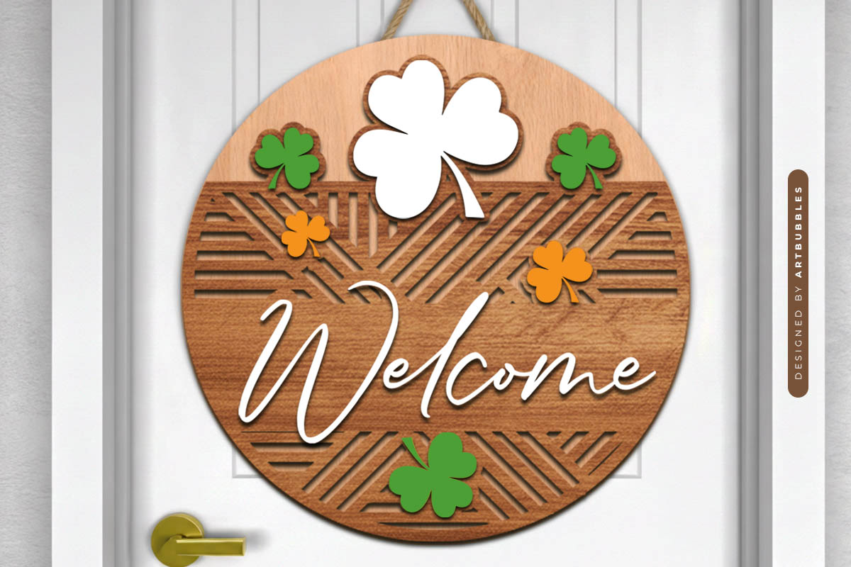 St Patrick's Day Welcome Sign SVG