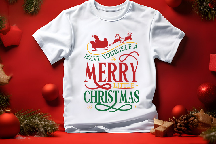 Have Yourself A Merry Little Christmas SVG Shirt Mockup Image.jpg