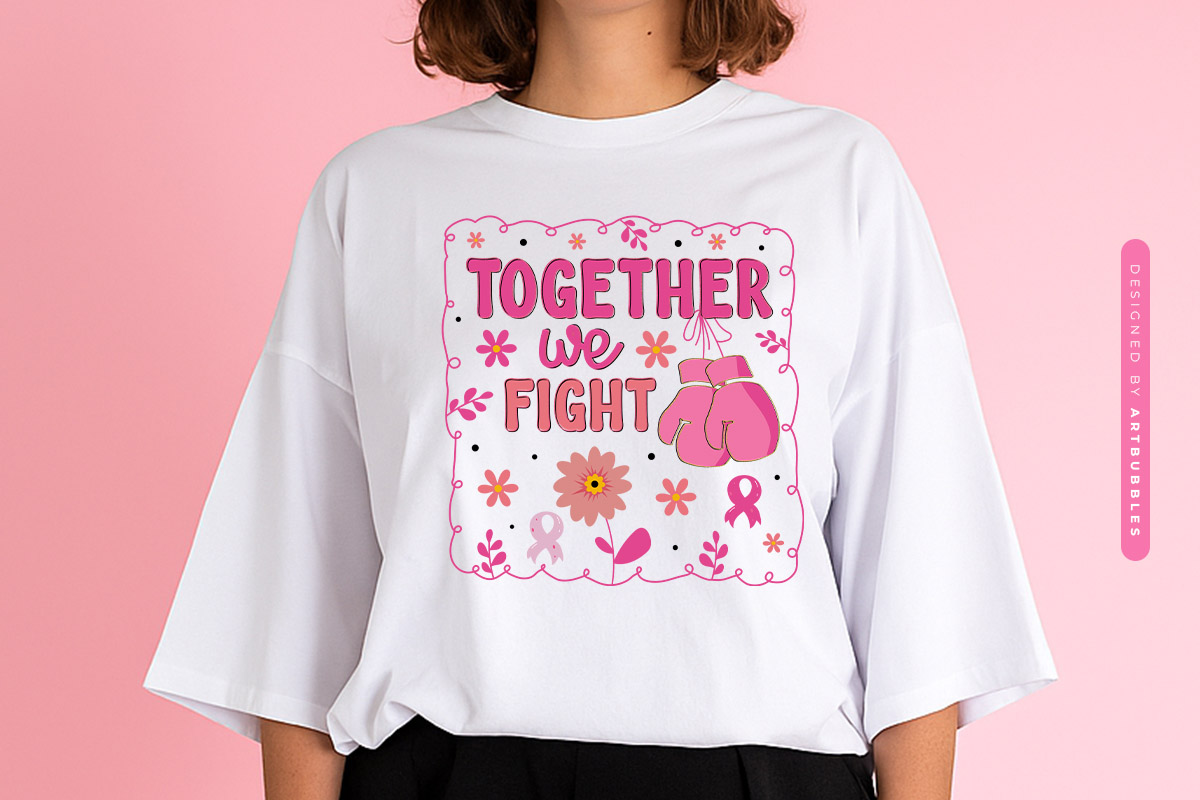 Together We Fight - Floral Breast Cancer Sublimation Sweatshirt Mockup Image.jpg