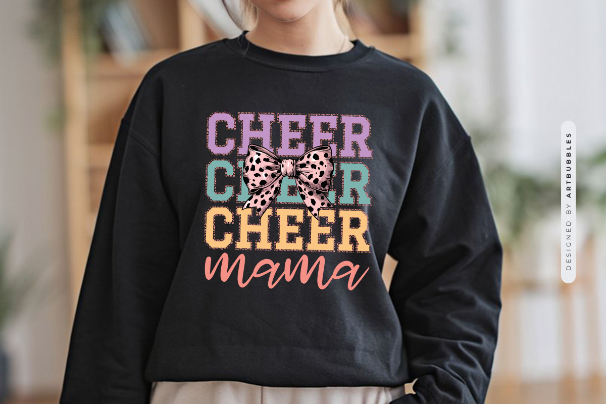 Cheer Mama - Coquette Mother's Day Png Sublimation Tshirt Mockup Image.jpg