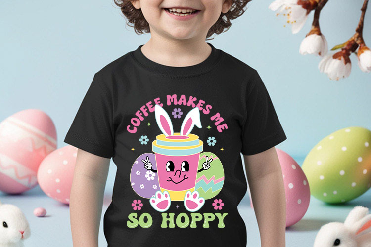 Coffee Makes Me So Hoppy - Easter Sublimation Tshirt Mockup Image.jpg