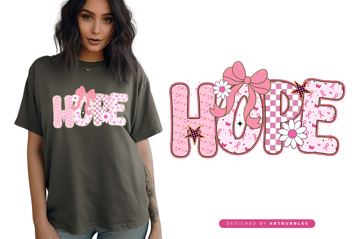 Hope - Coquette Breast Cancer Awareness Sublimation