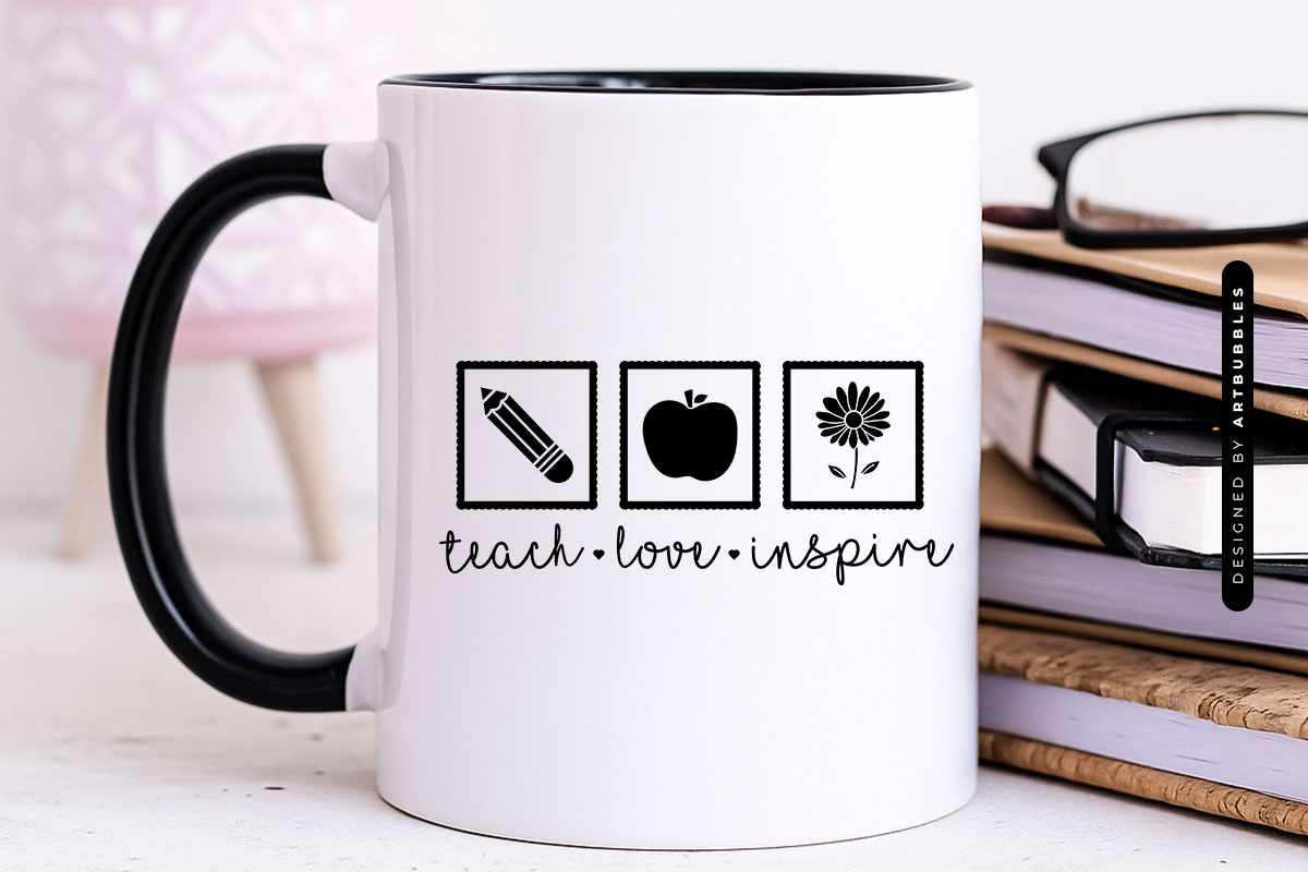 Teach Love Inspire - Floral Teacher SVG Design Mug Mockup Image.jpg