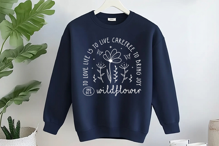 To Love Life is To Live Carefree And Be a Wildflower SVG Tshirt Mockup Image.jpg