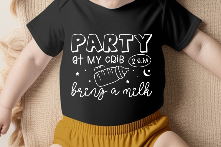 Party at My Crib 2 am Bring a Milk - Funny Baby SVG Tshirt Mockup Image.jpg