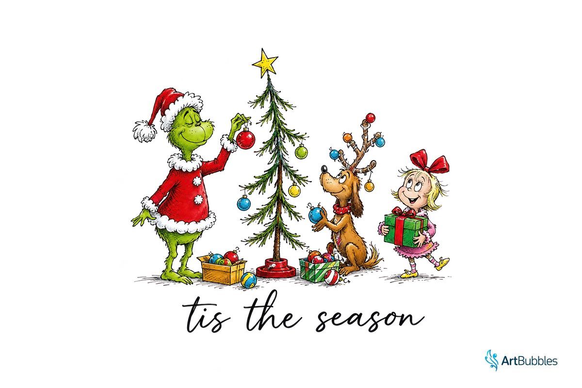 Tis the Season - Grinch Christmas PNG Sublimation