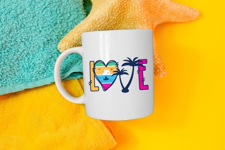 Love Summer Sublimation Design PNG Mug Mockup Image.jpg
