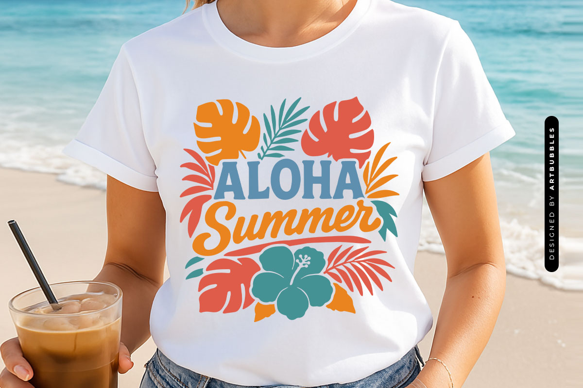 Boho Floral Aloha Summer SVG Shirt Mockup Image.jpg