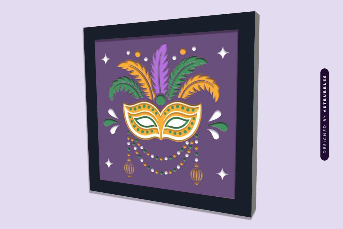 3D Mardi Gras Mask Shadow Box SVG Image 2.jpg