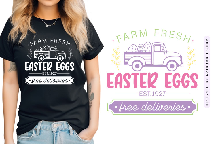 Farm Fresh Easter Eggs SVG Cut File