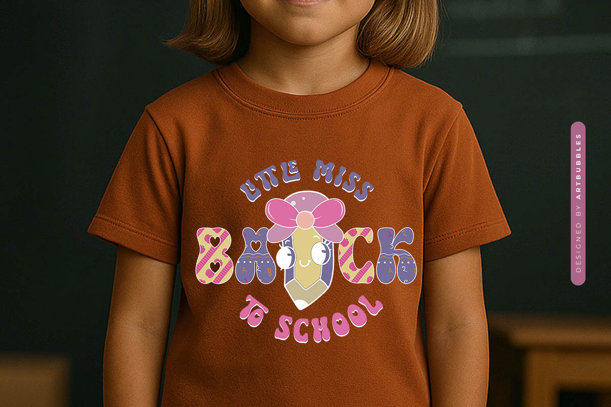Little Miss Back to School Sublimation Retro T-shirt Mockup Image.jpg
