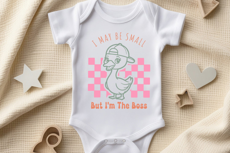 I May Be Small But I'm The Boss - Baby SVG File Bodysuit Mockup Image.jpg