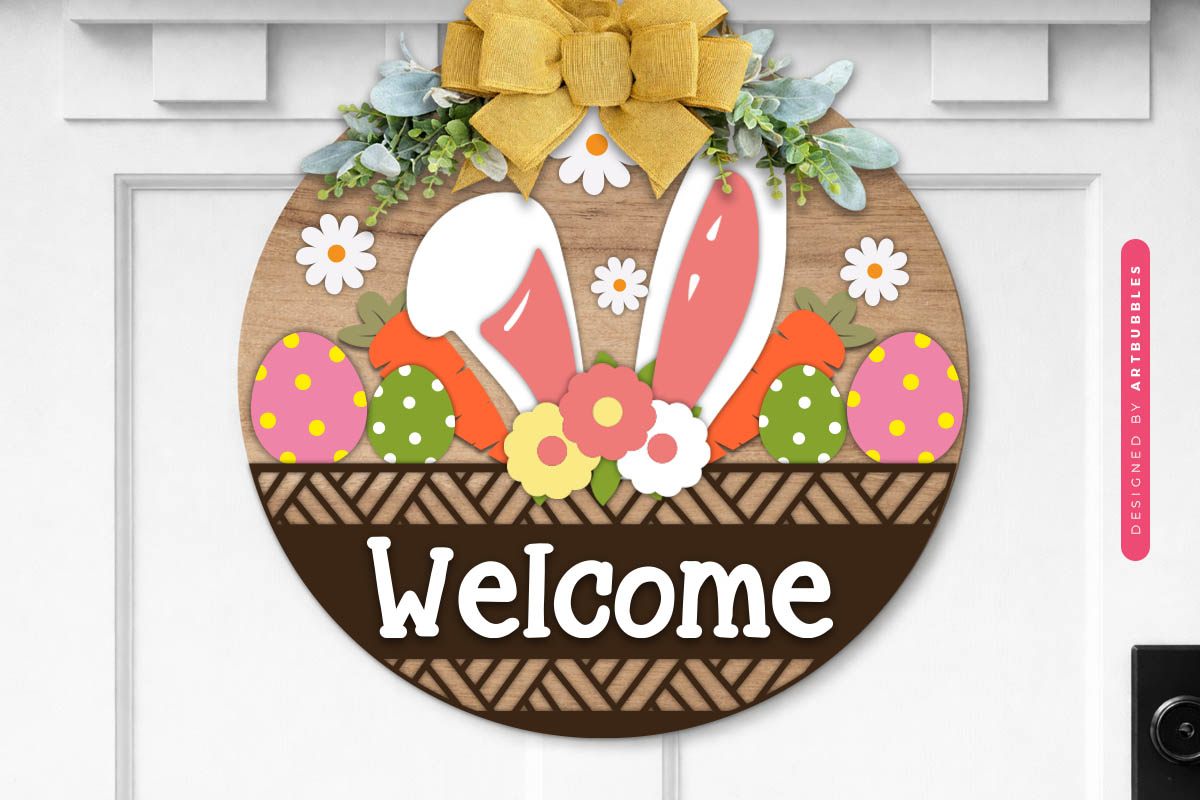 Welcome Easter Layered Door Hanger SVG Image 2.jpg