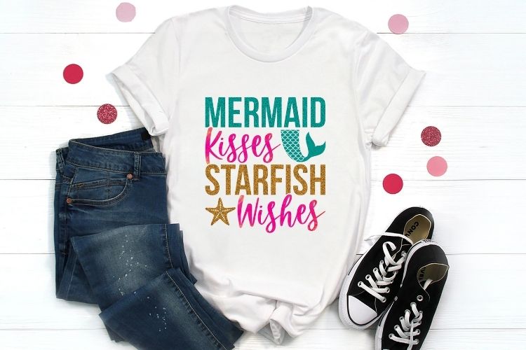 Mermaid Kisses Starfish Wishes - Summer PNG Design Tshirt Mockup Image.jpg