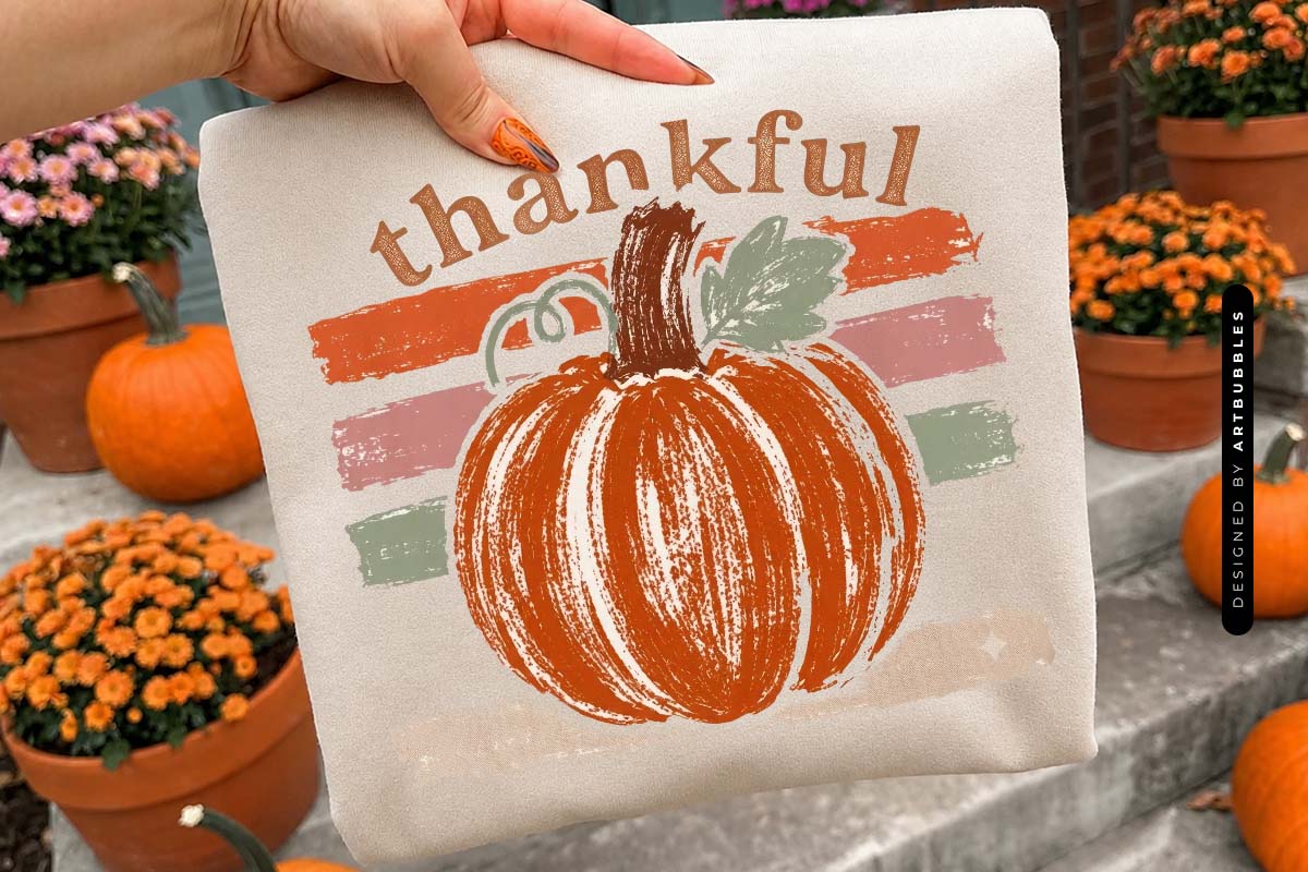 Thankful Striped Fall Pumpkin PNG Sublimation Tote Mockup image.jpg