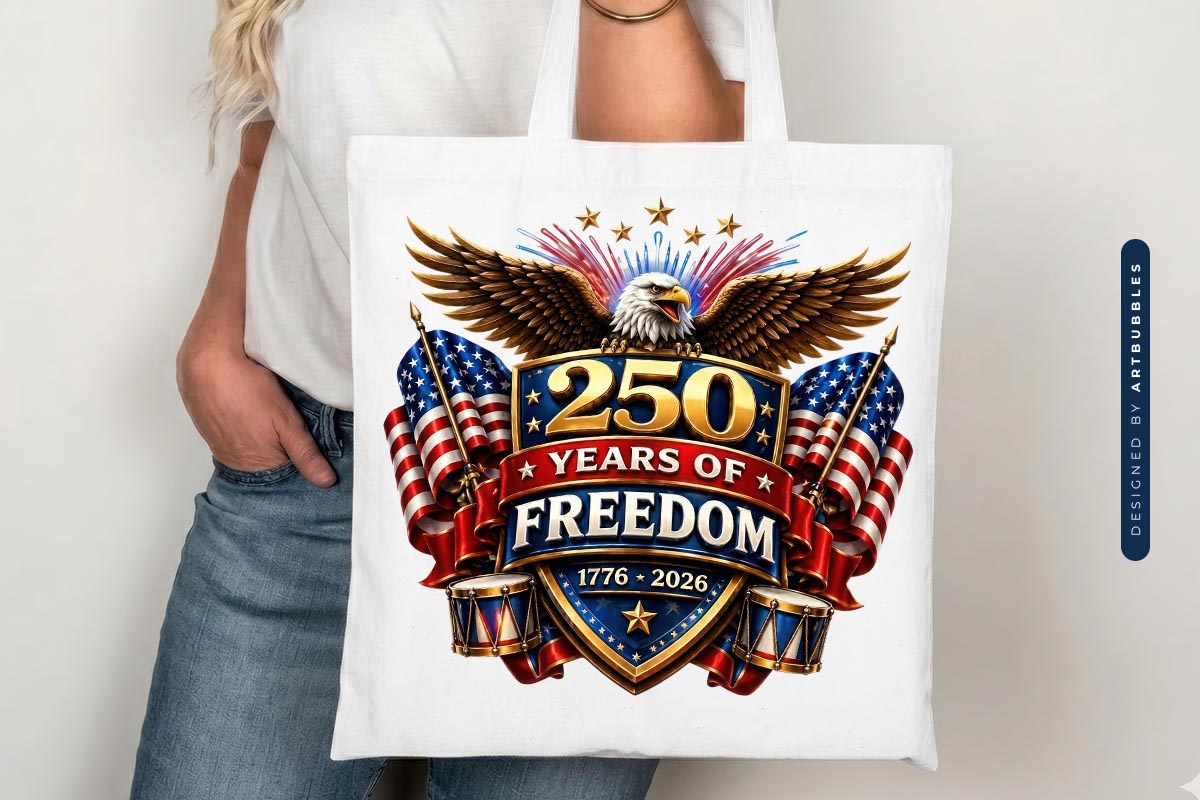 250 Years of Freedom Sublimation Transfer Tote Mockup image.jpg