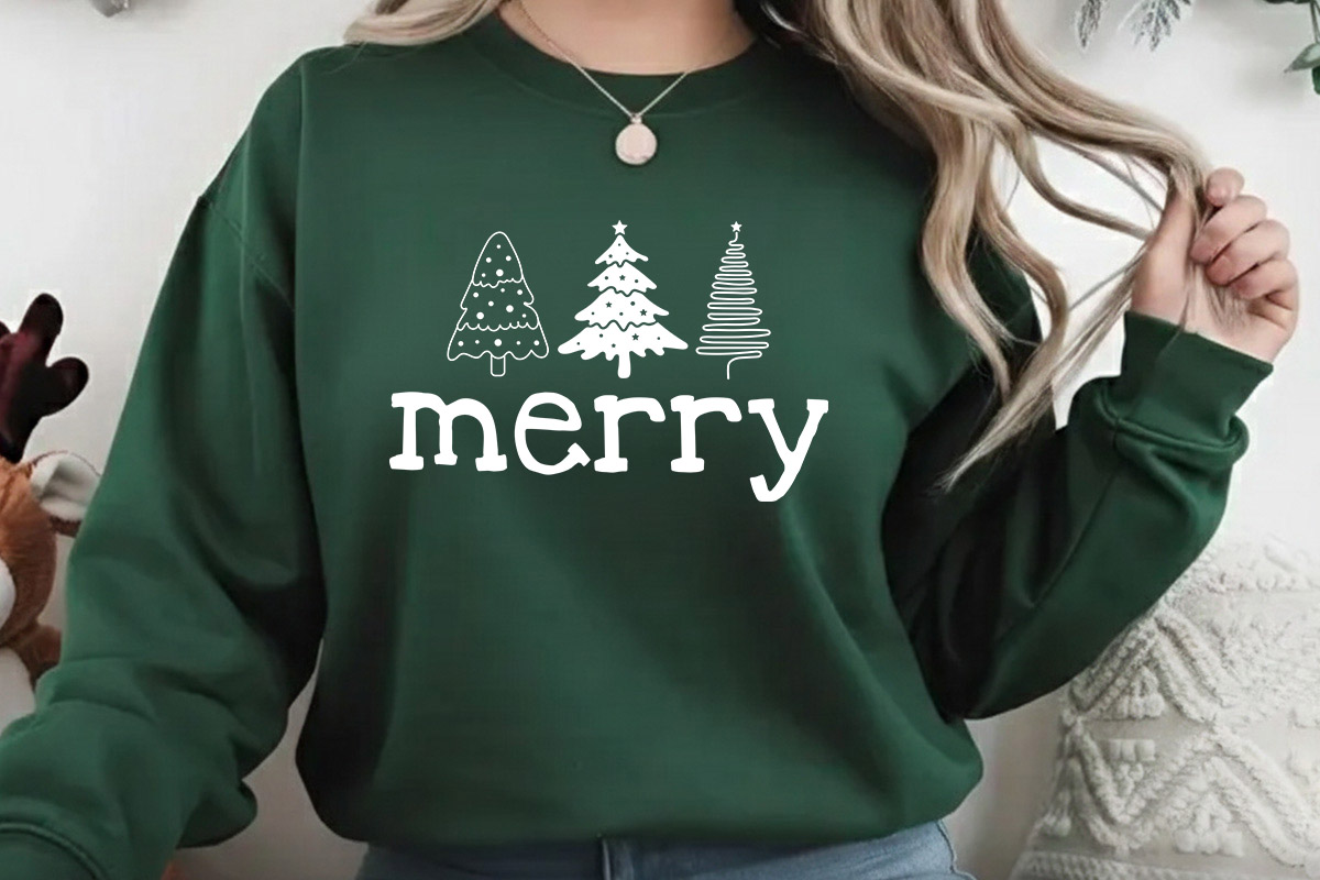 Merry - Christmas SVG Tree Design Sweatshirt Mockup image.jpg