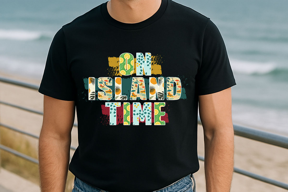 On Island Time - Summer Sublimation Design Tshirt Mockup Image.jpg