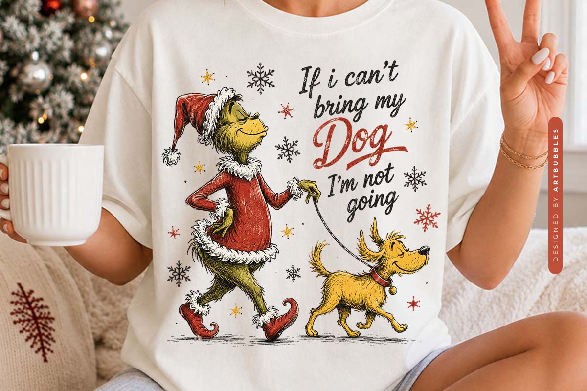 Funny Grinch Christmas Dog Sublimation PNG Shirt Mockup Image.jpg