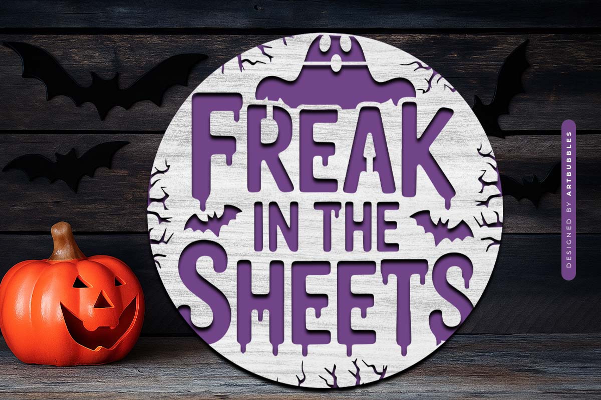 Freak in the Sheets - Halloween Door Hanger SVG File Image 2.jpg