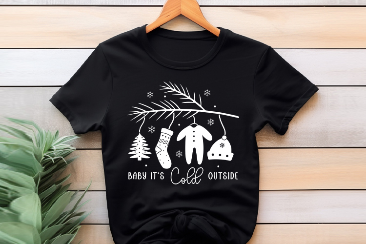 Baby It's Cold Outside - Boho Christmas SVG Shirt Mockup Image.jpg
