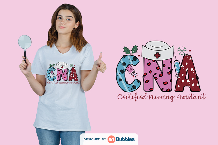 Christmas Sublimation Png CNA - Certified Nursing Assistant