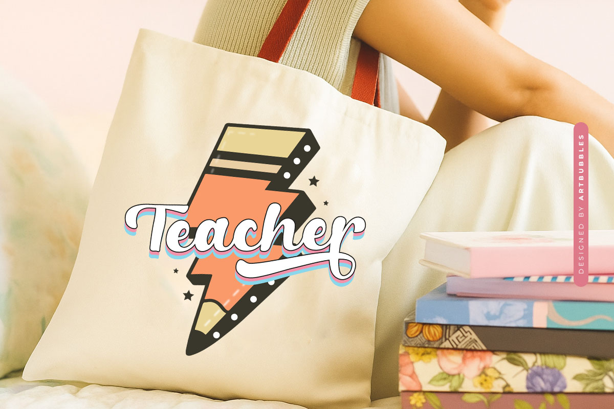 Retro Teacher Sublimation Design Tote Bag Mockup Image.jpg