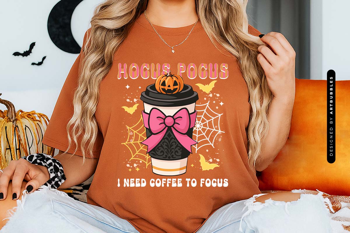 Hocus Pocus I Need Coffee to Focus - Halloween Sublimation Tshirt Mockup Image.jpg