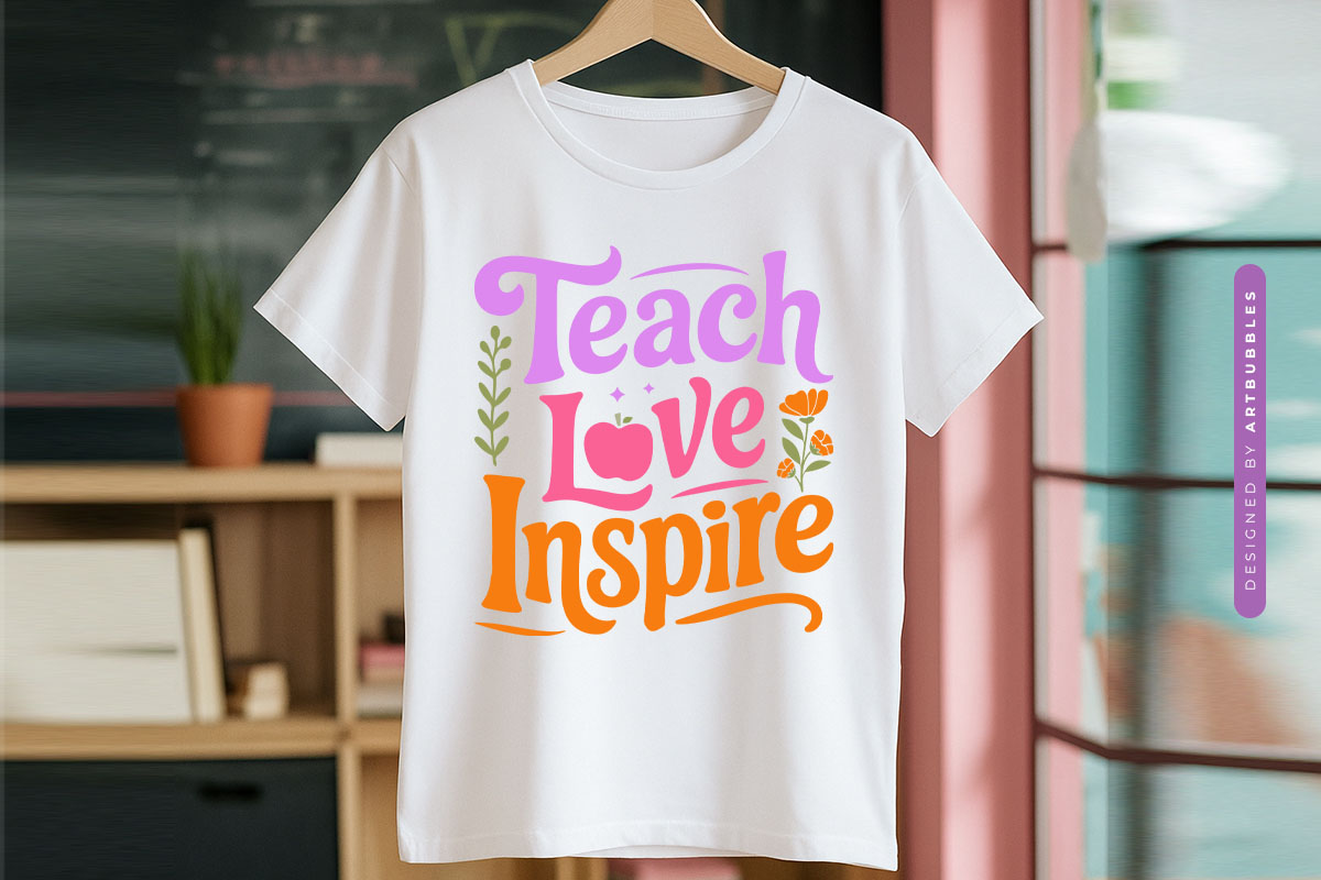 Teach Love Inspire - Floral Teacher Decal SVG Tshirt Mockup Image.jpg