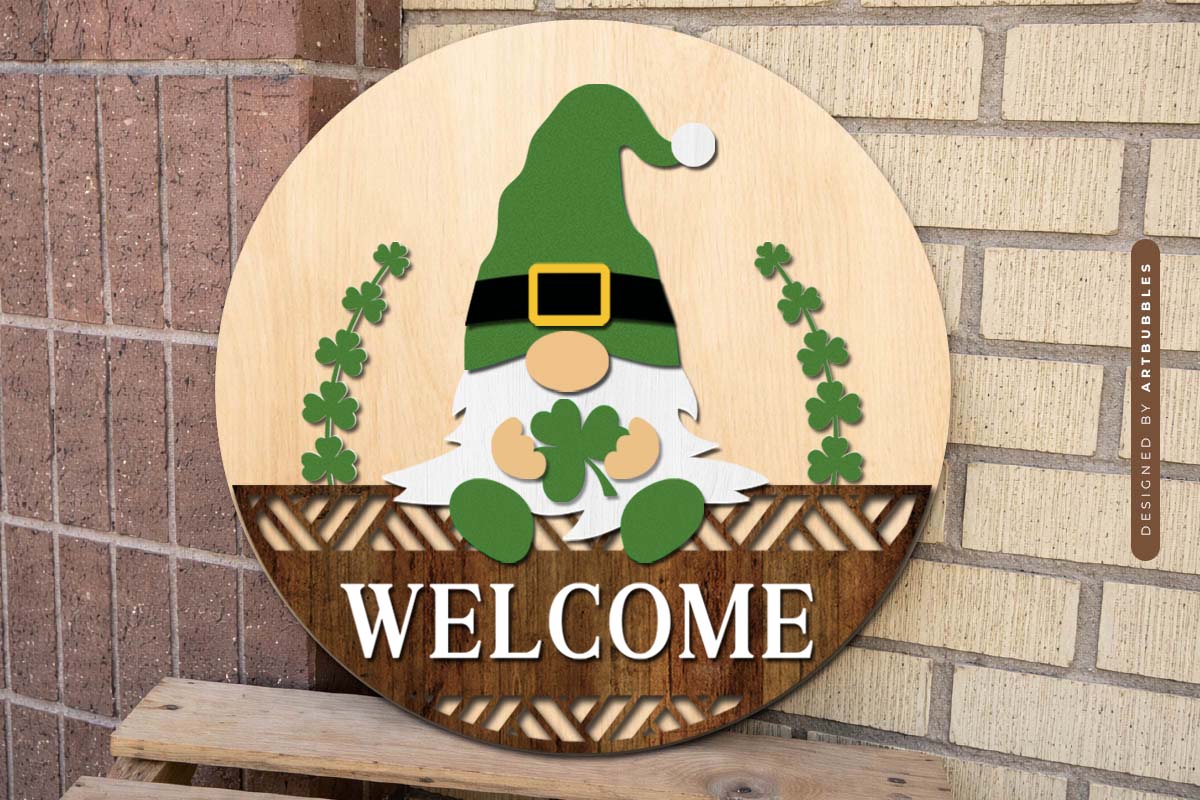 Gnome St Patrick's Day Door Hanger SVG Image 2.jpg