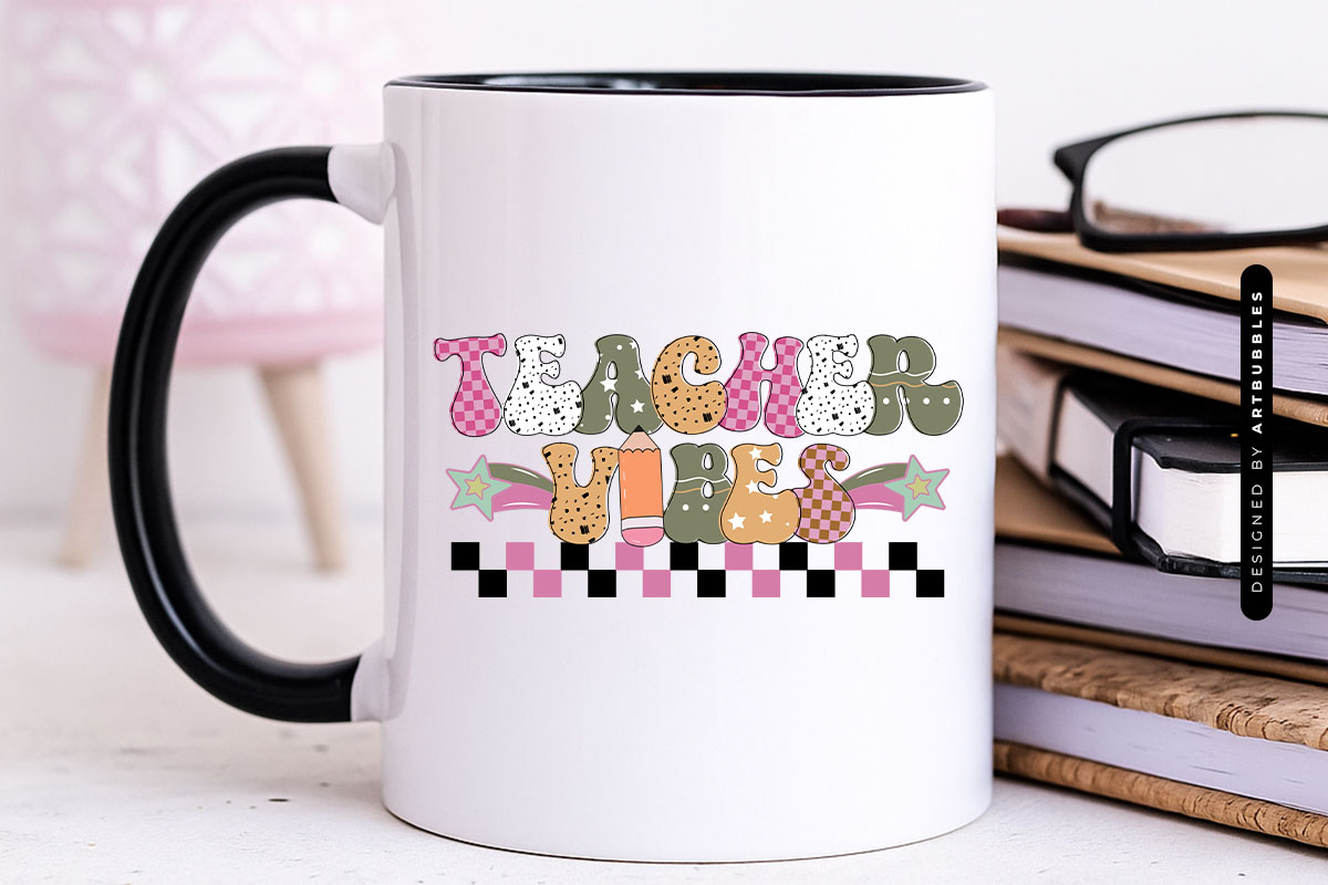 Teacher Vibes Retro Sublimation Design Mug Mockup Image.jpg