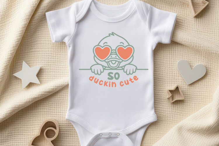 So Duckin' Cute - Adorable Baby SVG Cut File Onesie Mockup Image.jpg
