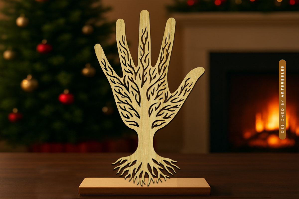 Laser Cut Hand Tree Of Life SVG