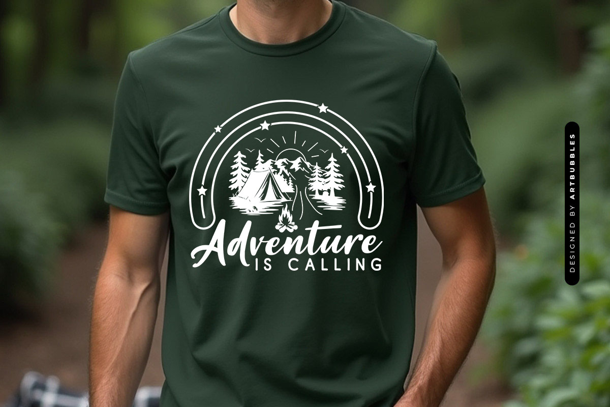 Adventure is Calling - Funny Camping SVG T-shirt Mockup Image.jpg