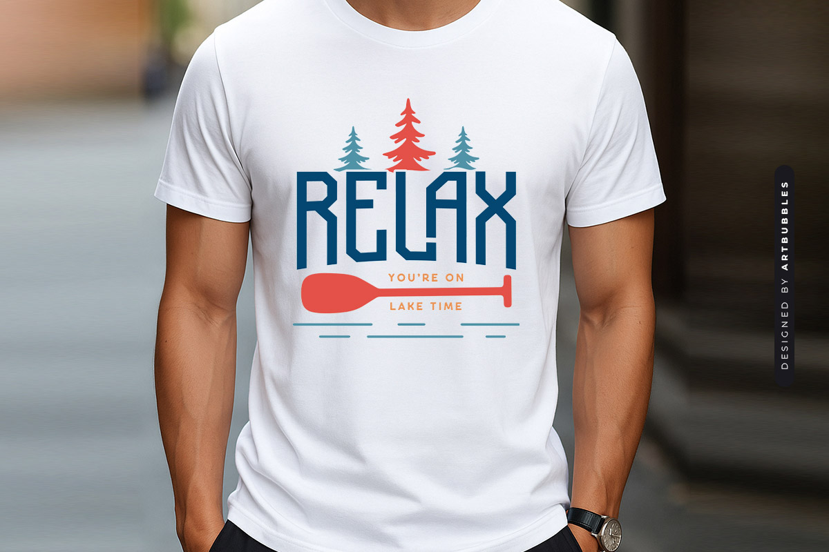 Relax You're on Lake Time SVG File T-shirt Mockup Image.jpg