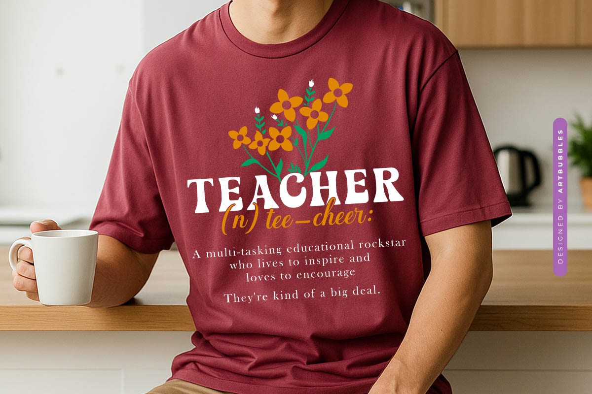 Floral Retro Teacher Definition SVG Tshirt Mockup Image.jpg