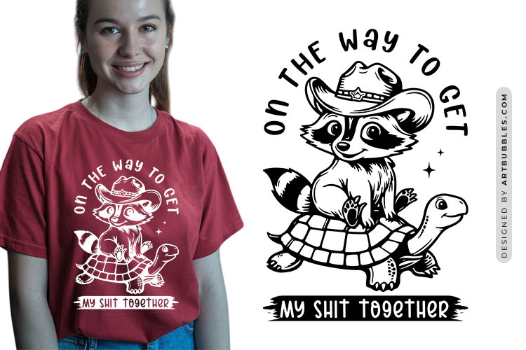On the Way to Get My Shit Together - Funny Raccoon SVG