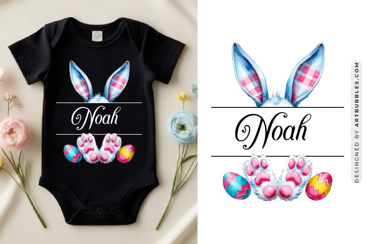Split Easter Bunny Monogram Sublimation Clipart Image.jpg