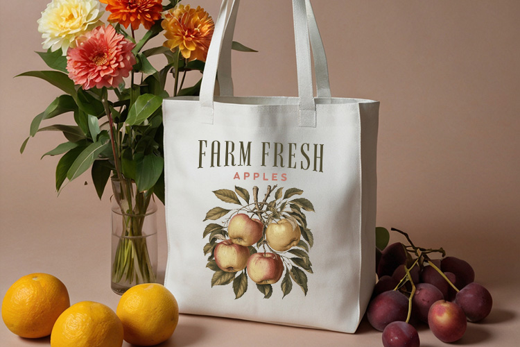 Farm Fresh Apples - Vintage Fruit Sublimation Tote Bag Mockup Image.jpg