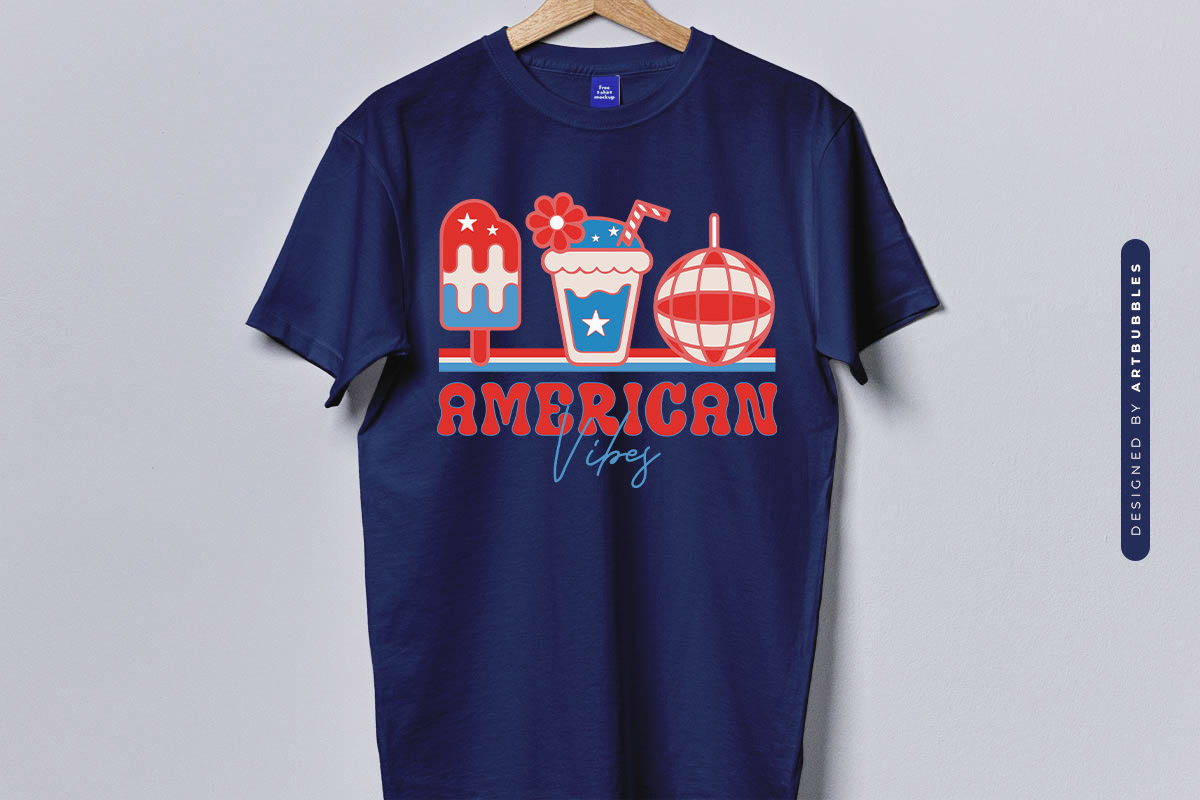 American Vibes - PNG 4th of July Sublimation T-shirt Mockup Image.jpg