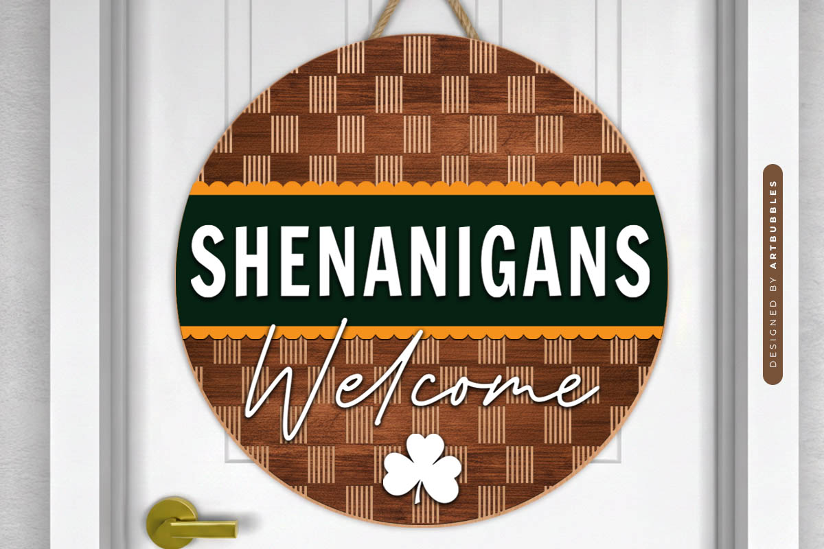 St Patrick's Day Welcome Door Sign SVG File Image.jpg