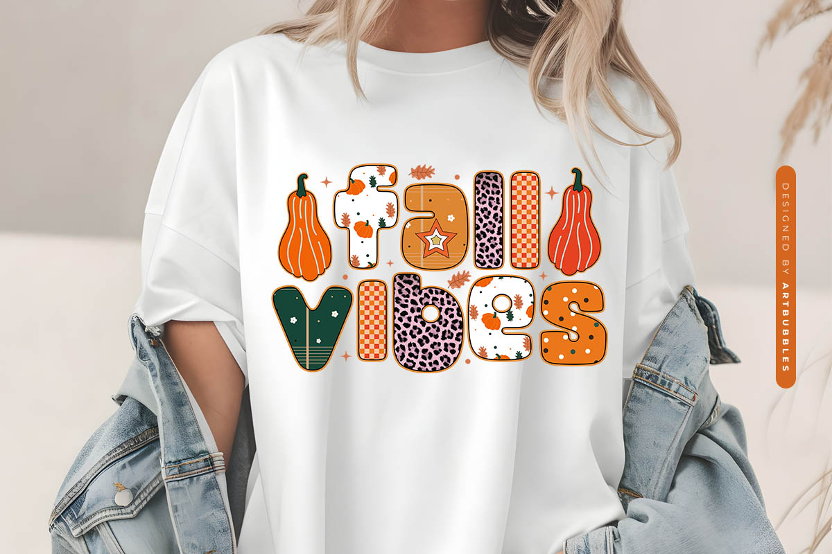 Preppy Fall Vibes PNG Sublimation Design Shirt Mockup image.jpg